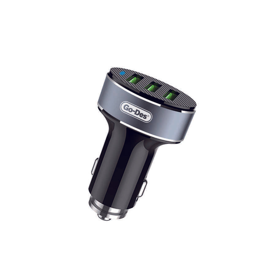 Go-Des GD-CC206 3 USB Çıkışlı Led Işıklı Metal Araç Şarj Başlığı 3.6A - 1 Go-Des GD-CC206 3 USB Çıkışlı Led Işıklı Metal Araç Şarj Başlığı 3.6A - 1